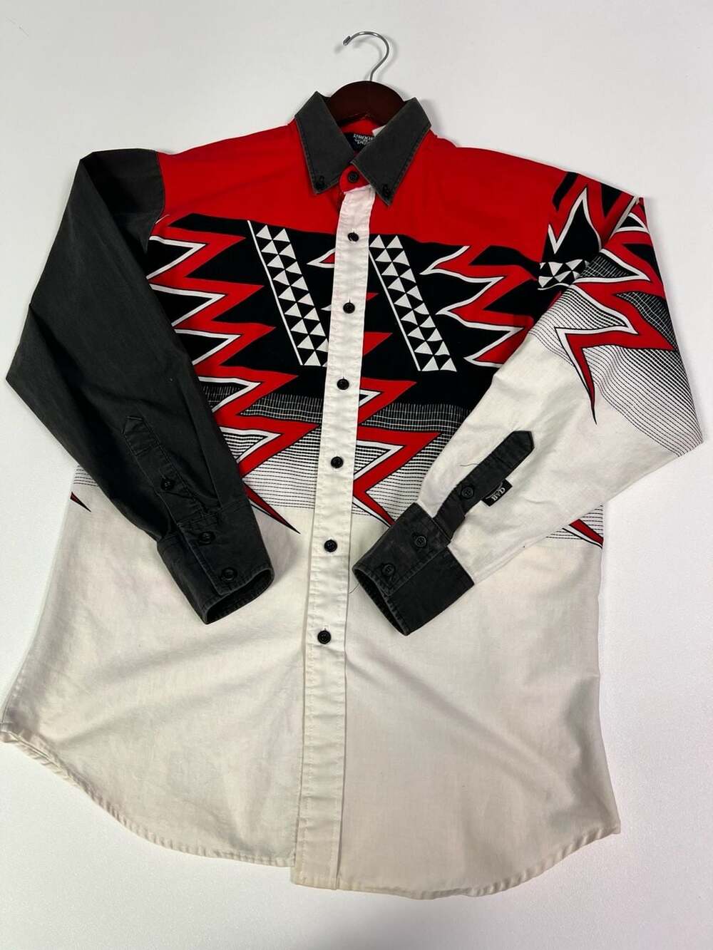 Vintage Brooks & Dunn BVD Western Shirt Geometric Print Long Sleeve 0026